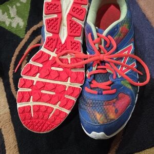 New Balance Women's Multicolor Sneakers with Red and Blue